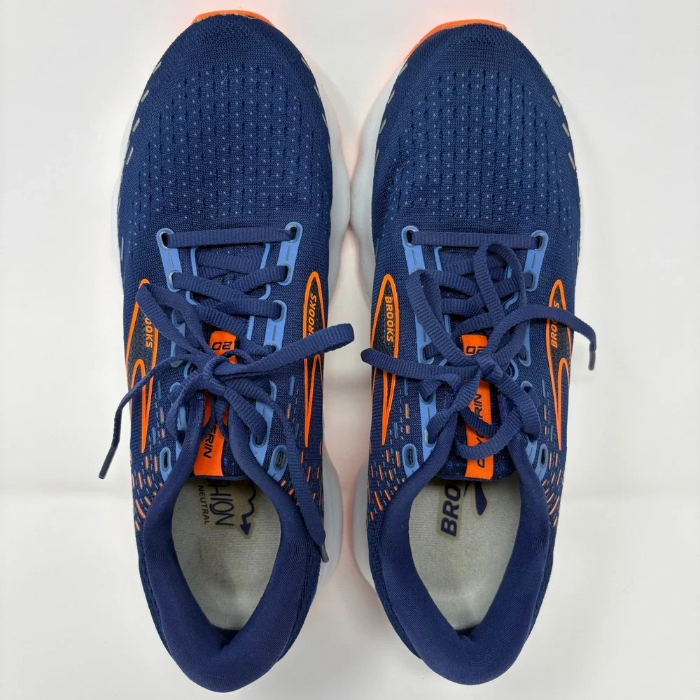 Brooks Glycerin 20 Men's Size 9.5 Blue Orange Running Shoes (1103821D444)